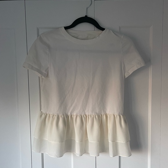 Kate Spade Cream Peplum Ruffle Top - Picture 1 of 1